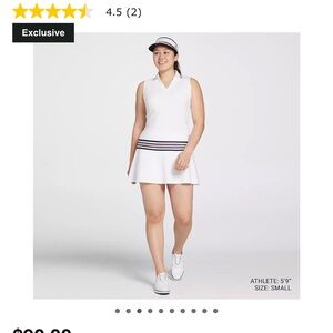 Walter Hagen White Dress with red blue stripes